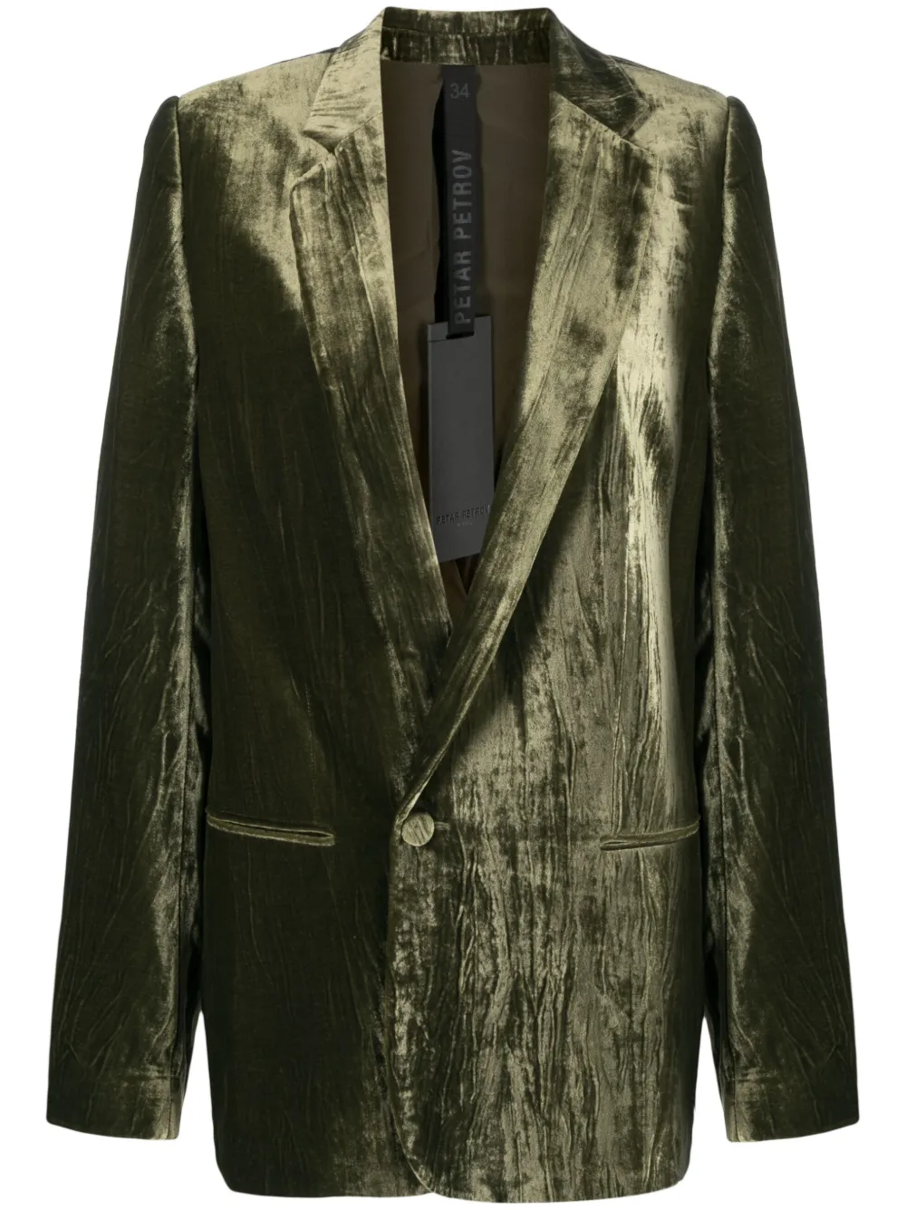 PETAR PETROV IOAN SINGLE-BREASTED VELVET BLAZER