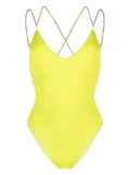 GCDS crystal-strap swimsuit - Green