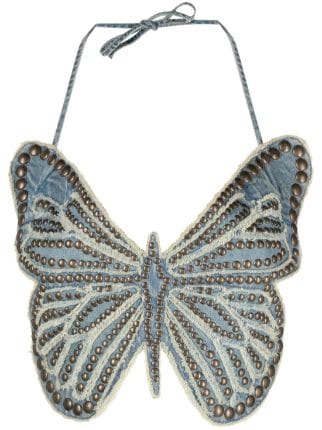 Blumarine butterfly-detail Cropped Vest - Farfetch