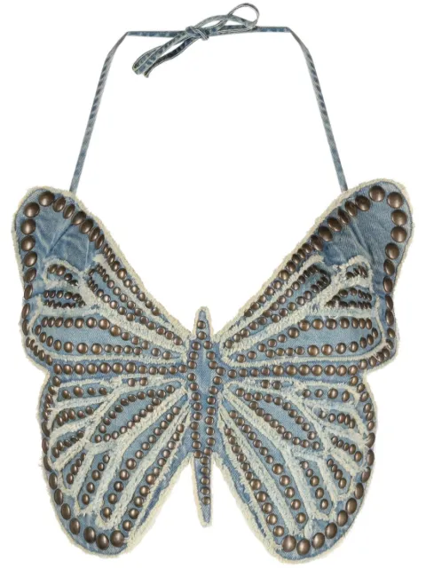 Blumarine stud-embellished butterfly top