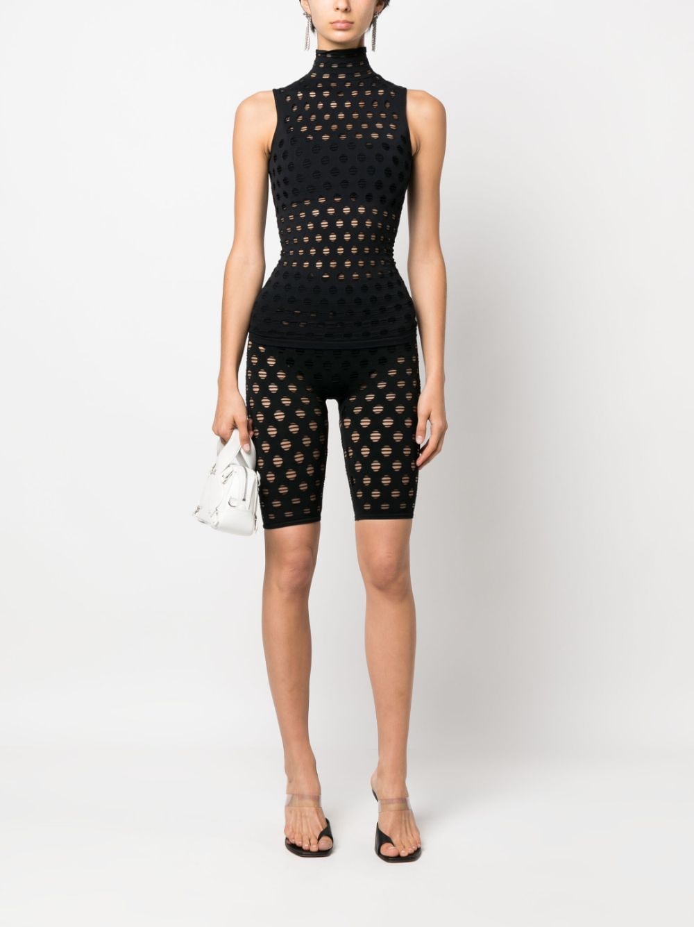 Maisie Wilen perforated knit shorts - Zwart