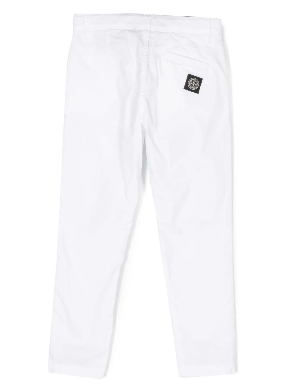 Stone Island Junior Compass-motif straight-leg trousers - Wit