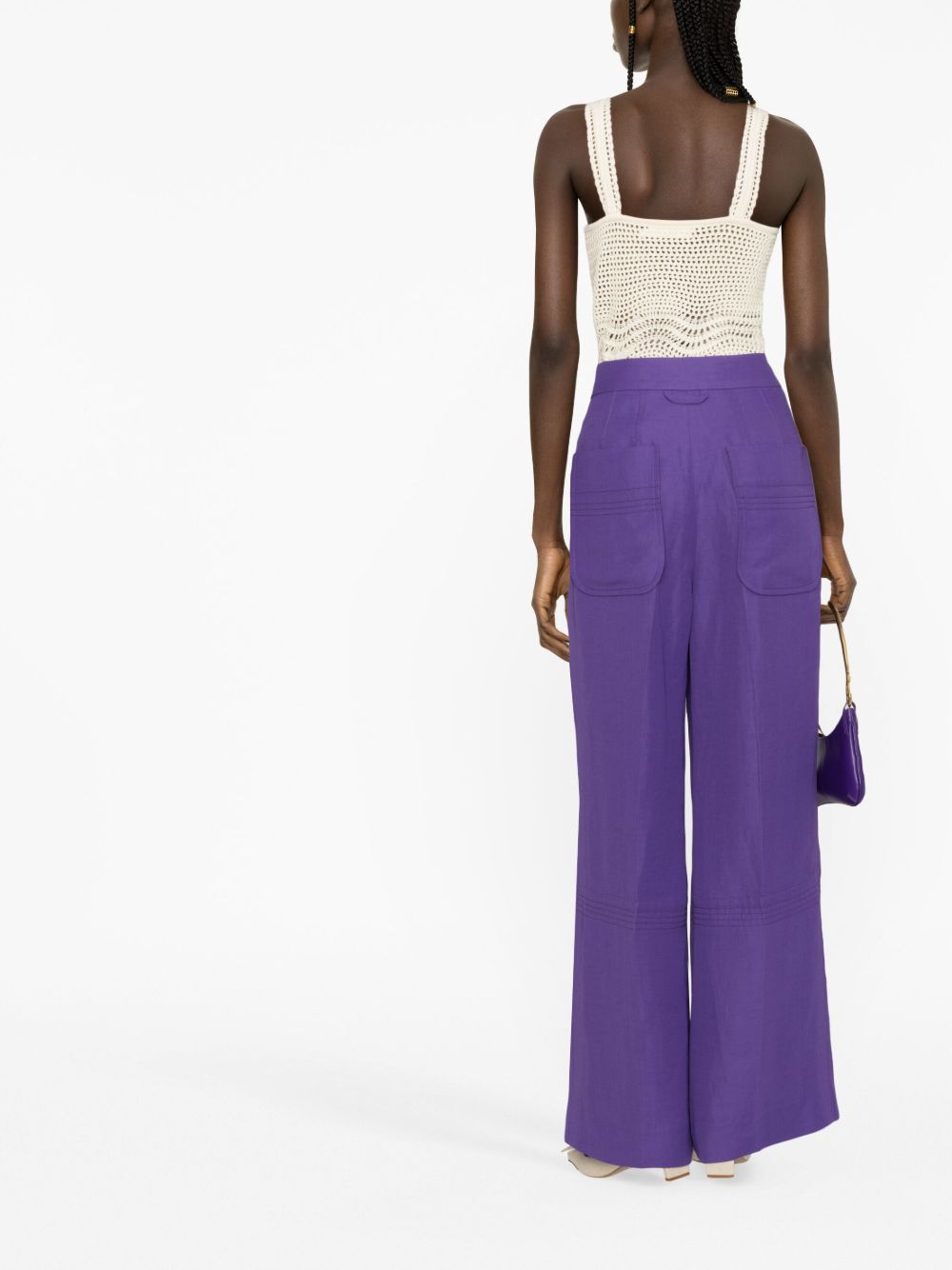 high waisted wide leg trousers