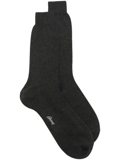 Brioni intarsia-logo cotton socks