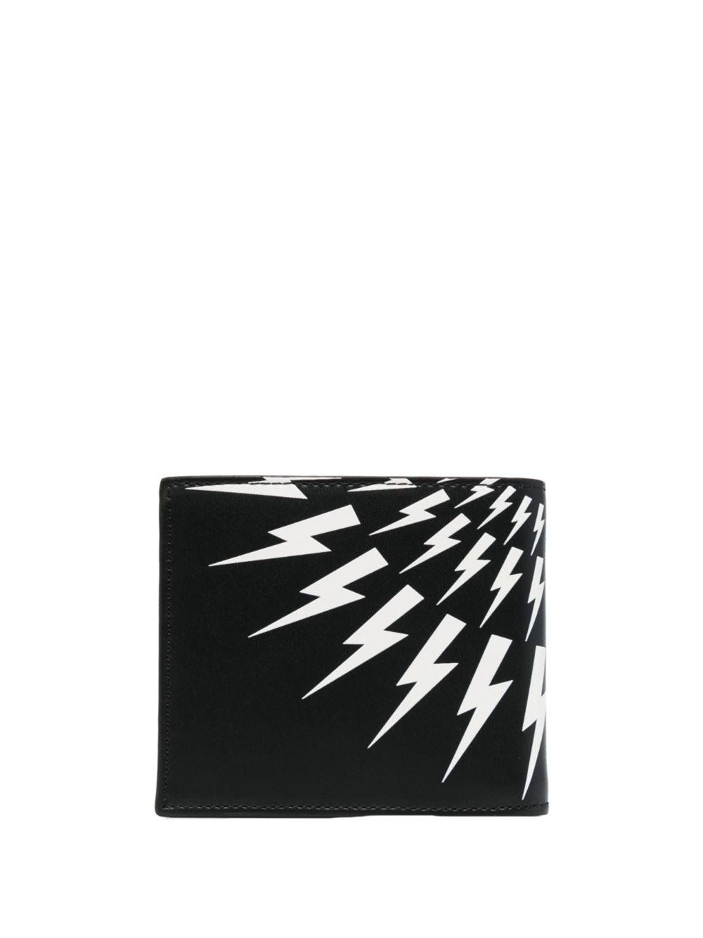 Neil Barrett Thunderbolt bi-fold leather wallet - Zwart