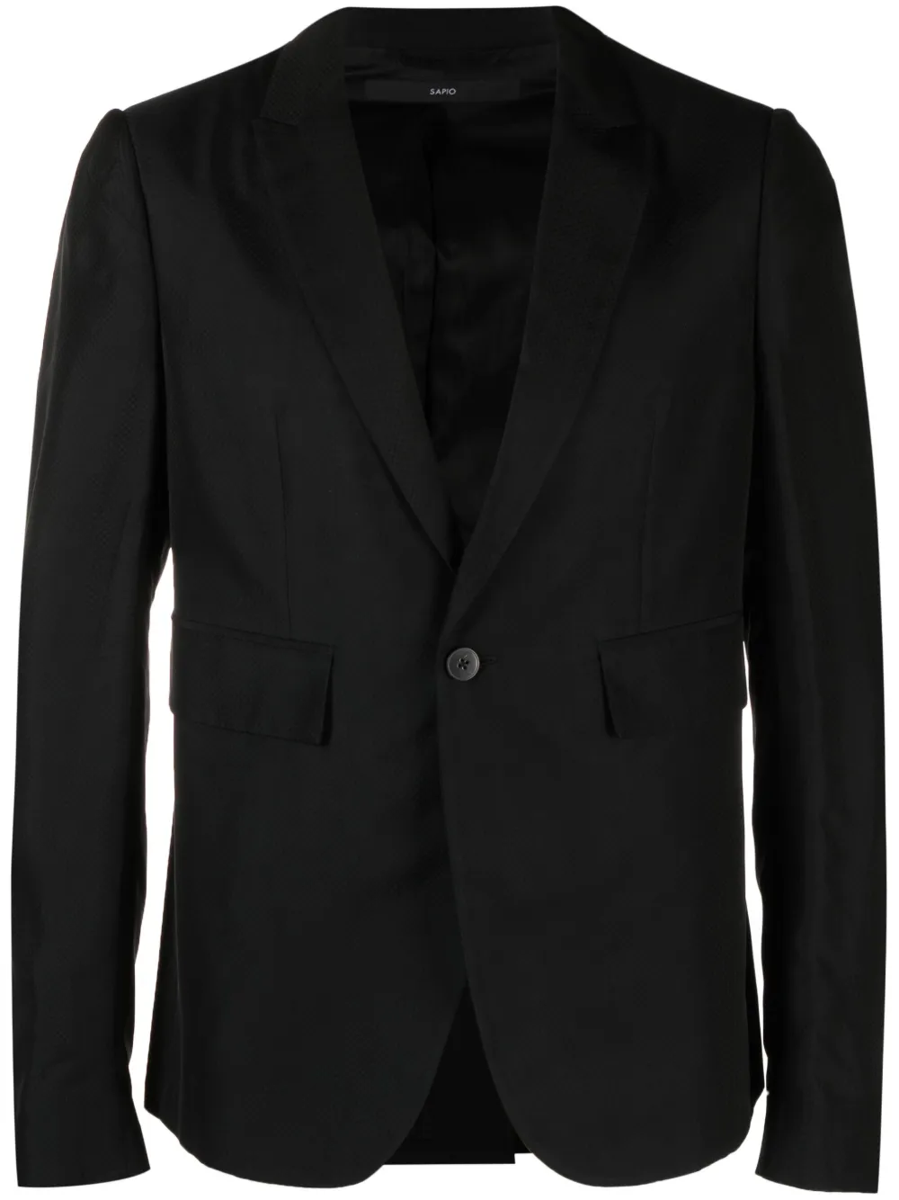 Shop Sapio Peak-lapels Single-breasted Blazer In Black