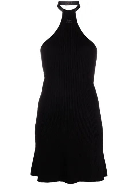 Courrèges robe courte nervurée à dos nu 