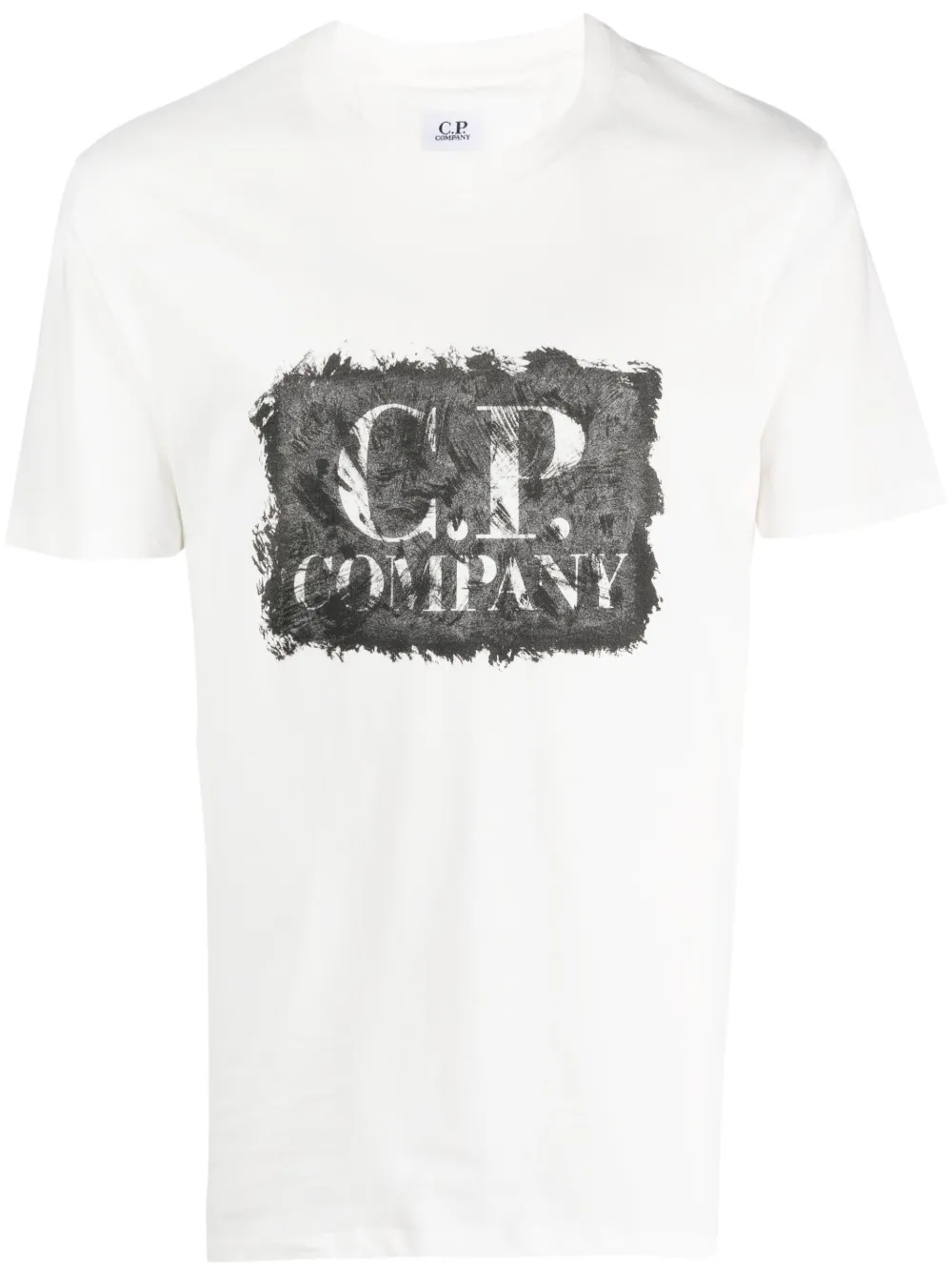 C.p. Company Logo-print Cotton T-shirt In White