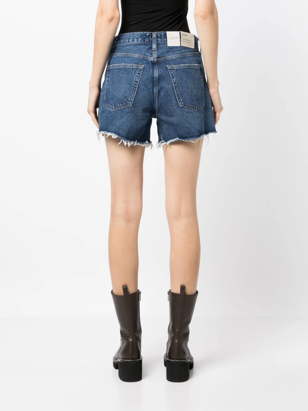 Agolde Parker Vintage Cut Off Shorts Dark Swapmeet In Blau