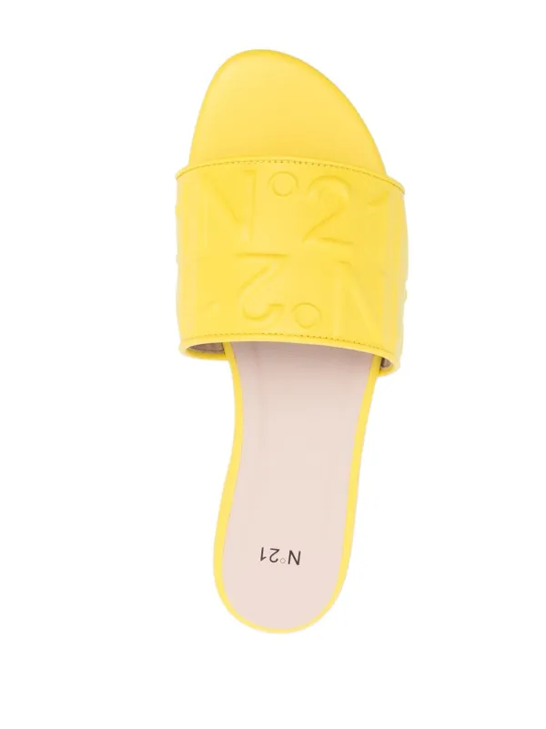 サンダル N21 NUMERO VENTUNO RUBBER SLIDE WITH EMBOSSED LOGO Logo-Embossed Slides Natural | N21