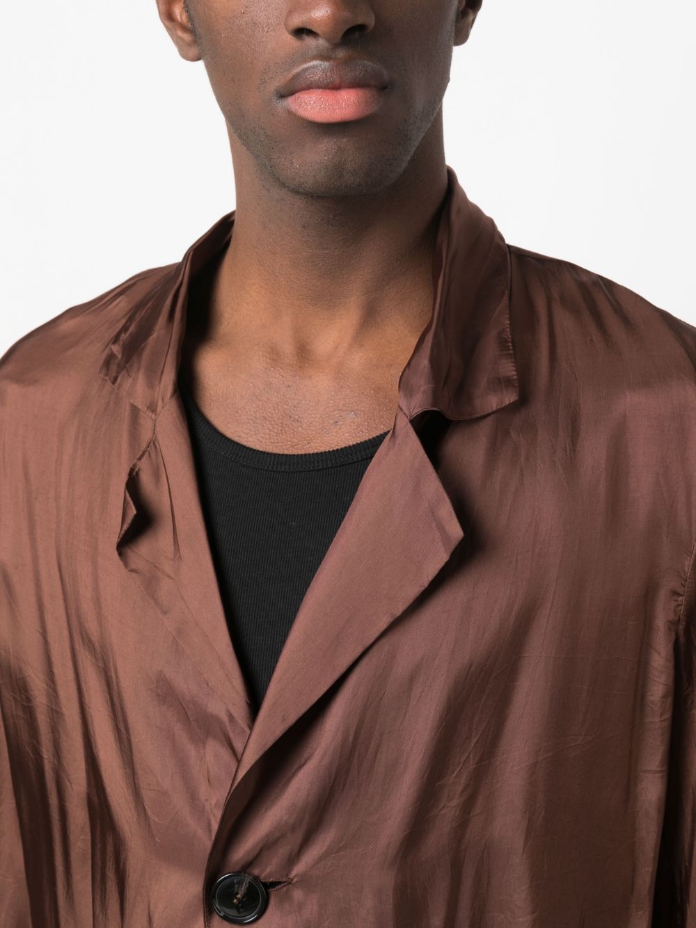 Shop Edward Cuming Cinched Sag Long-sleeved Blazer In Brown