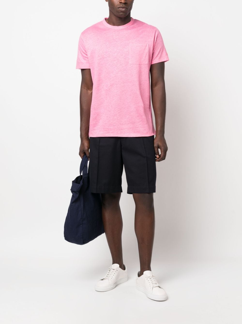 MC2 Saint Barth patch-pocket linen T-shirt - Roze