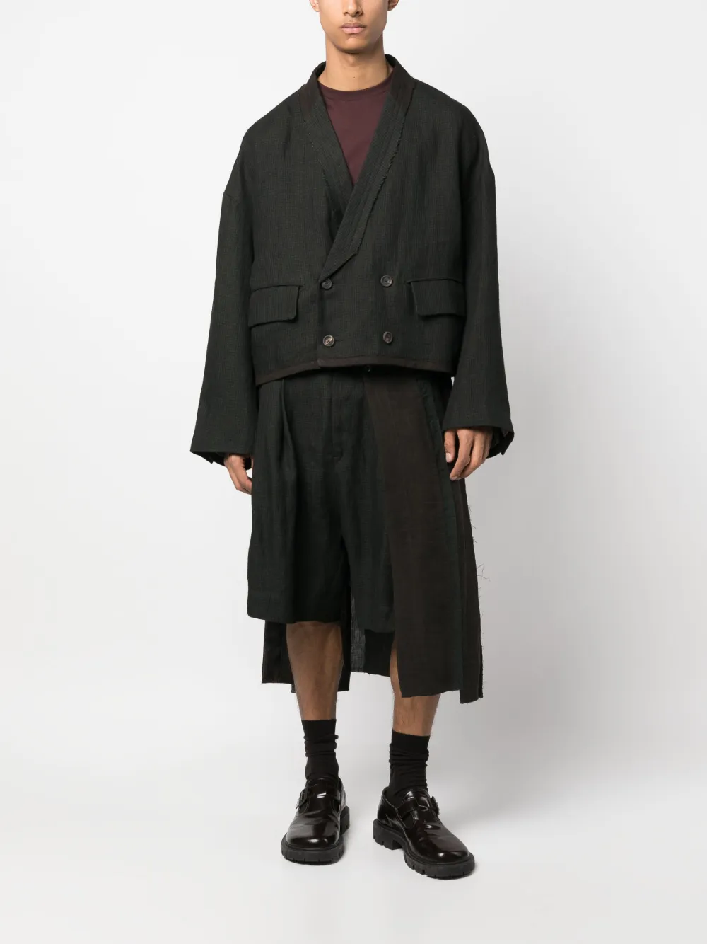 Ziggy Chen Asymmetrische broek - Bruin