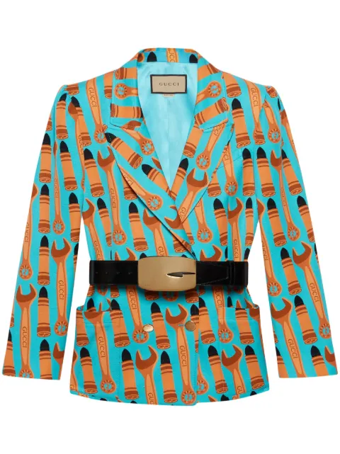 Gucci graphic-print silk blazer