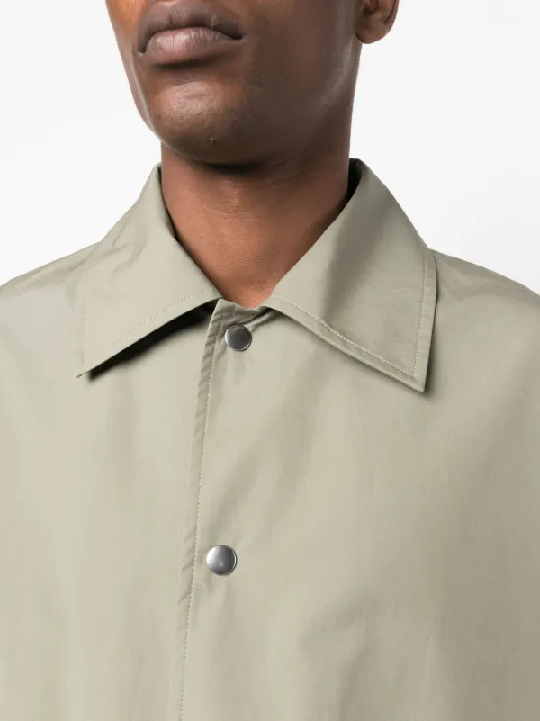 JIL SANDER｜JACKETS (SHIRT JACKET 03 DB (J52BN0002 J4002 Jil Sander logo-print Cotton Shirt Jacket | Green | FARFETCH