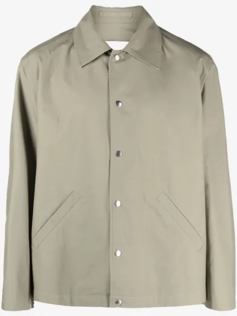 Jil Sander logo-print cotton shirt jacket