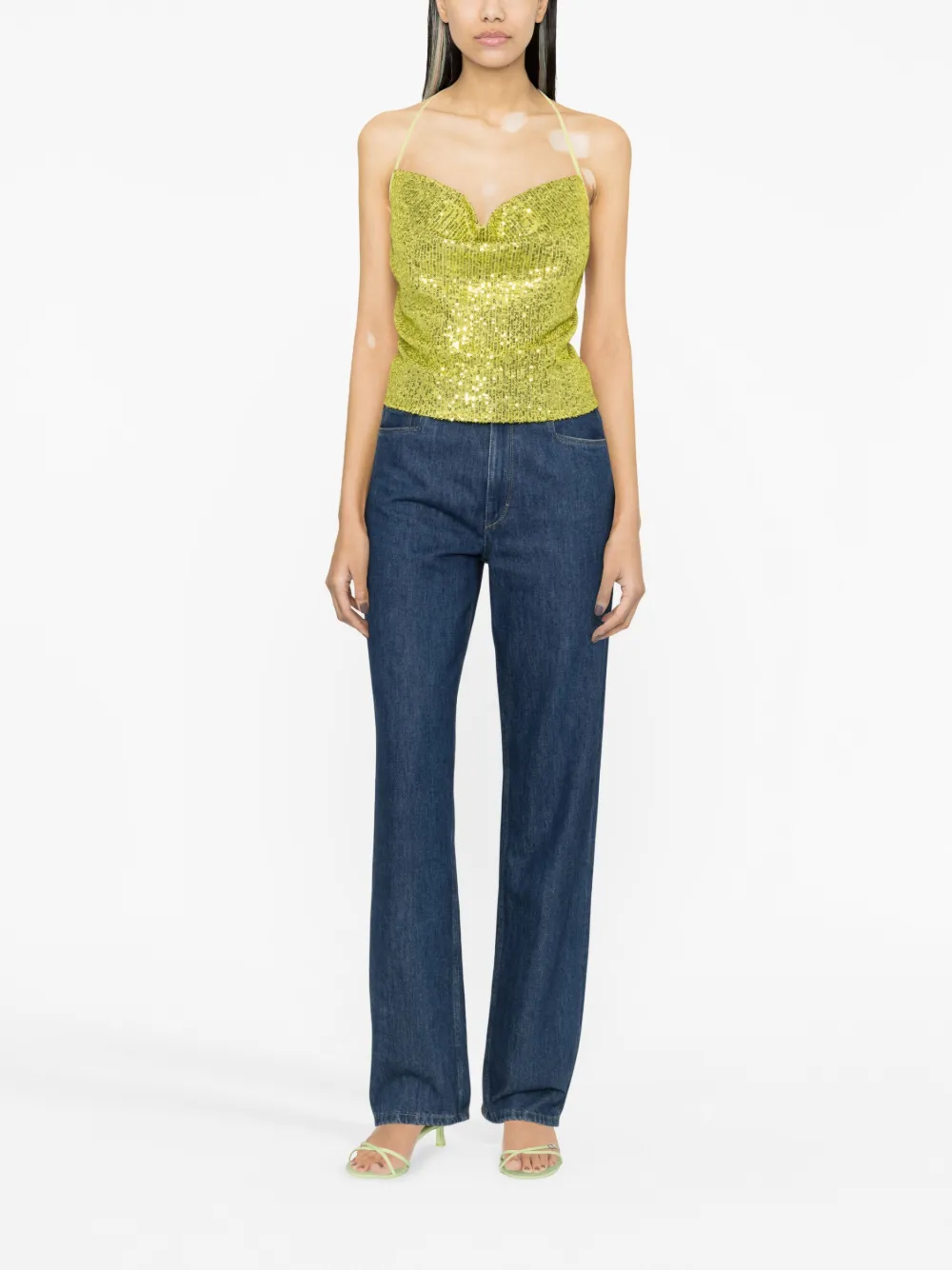 PINKO Top met pailletten - Groen