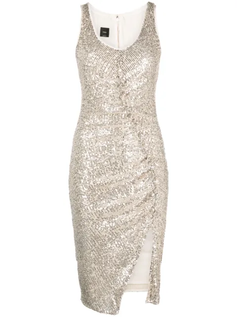 PINKO - sequinned ruched dress