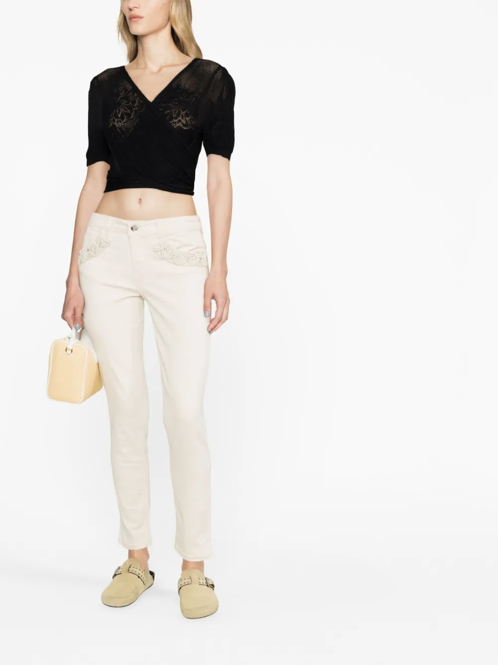 TWINSET Top met V-hals - Zwart