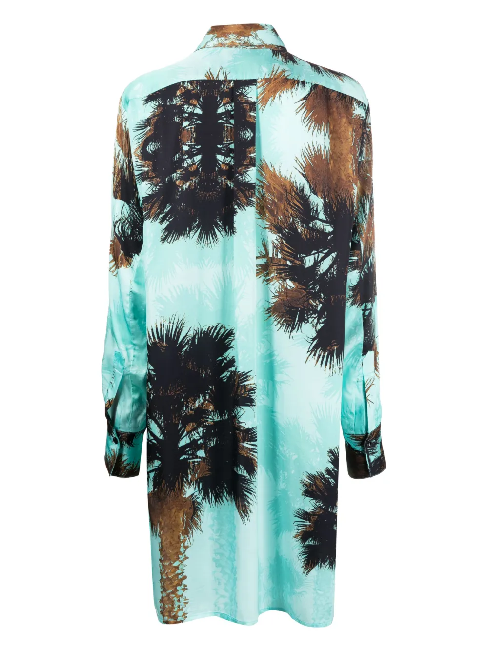 Laneus Blouse met palmboomprint - Blauw