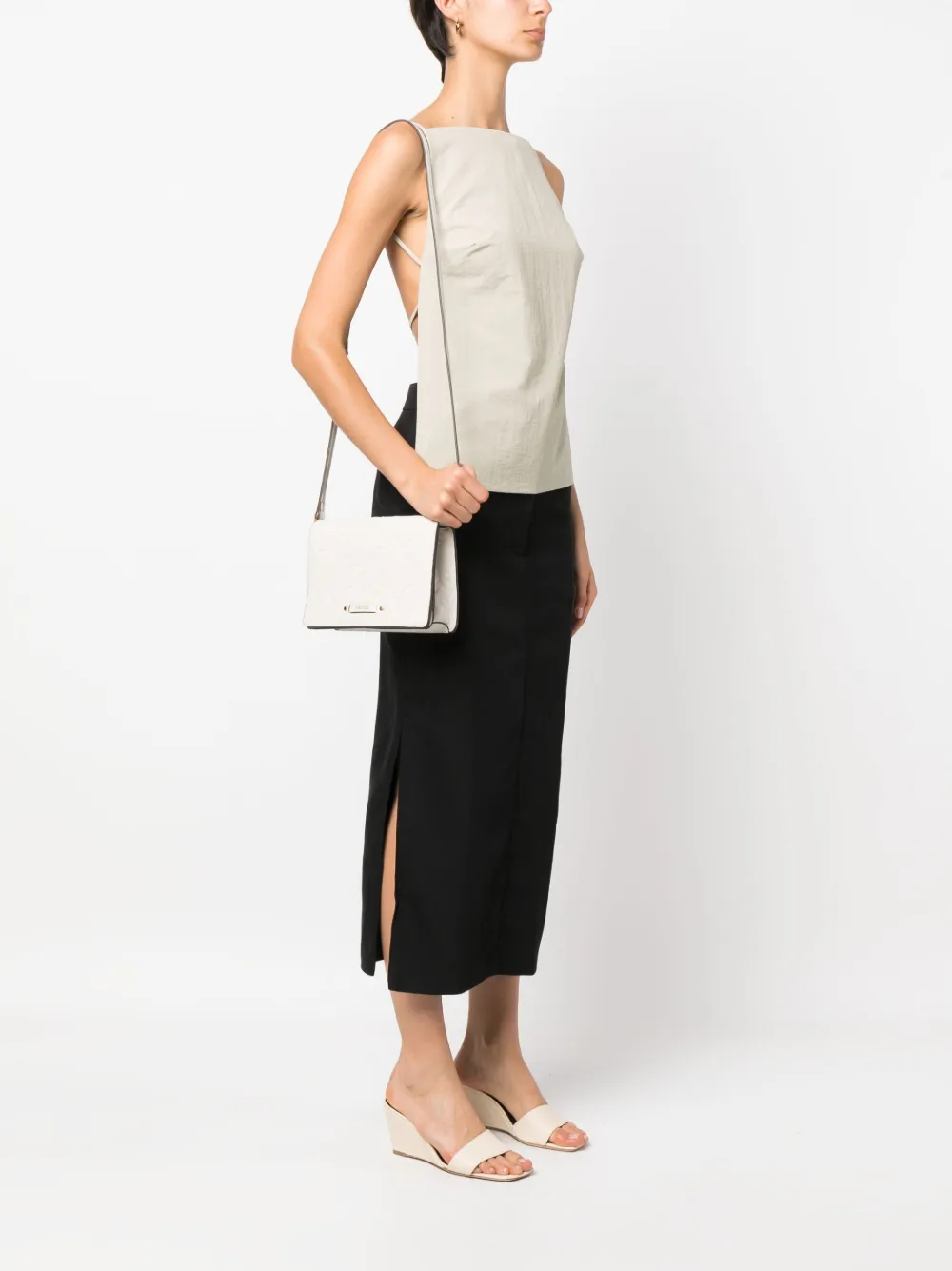LIU JO Crossbodytas met logo-reliëf - Beige