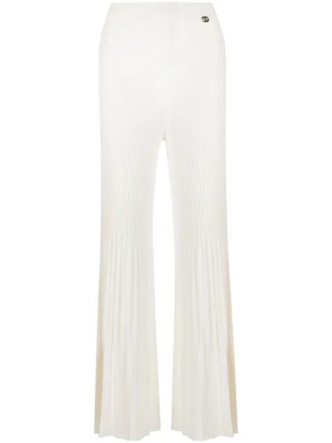 TWINSET - high-waisted wide-ribbed trousers