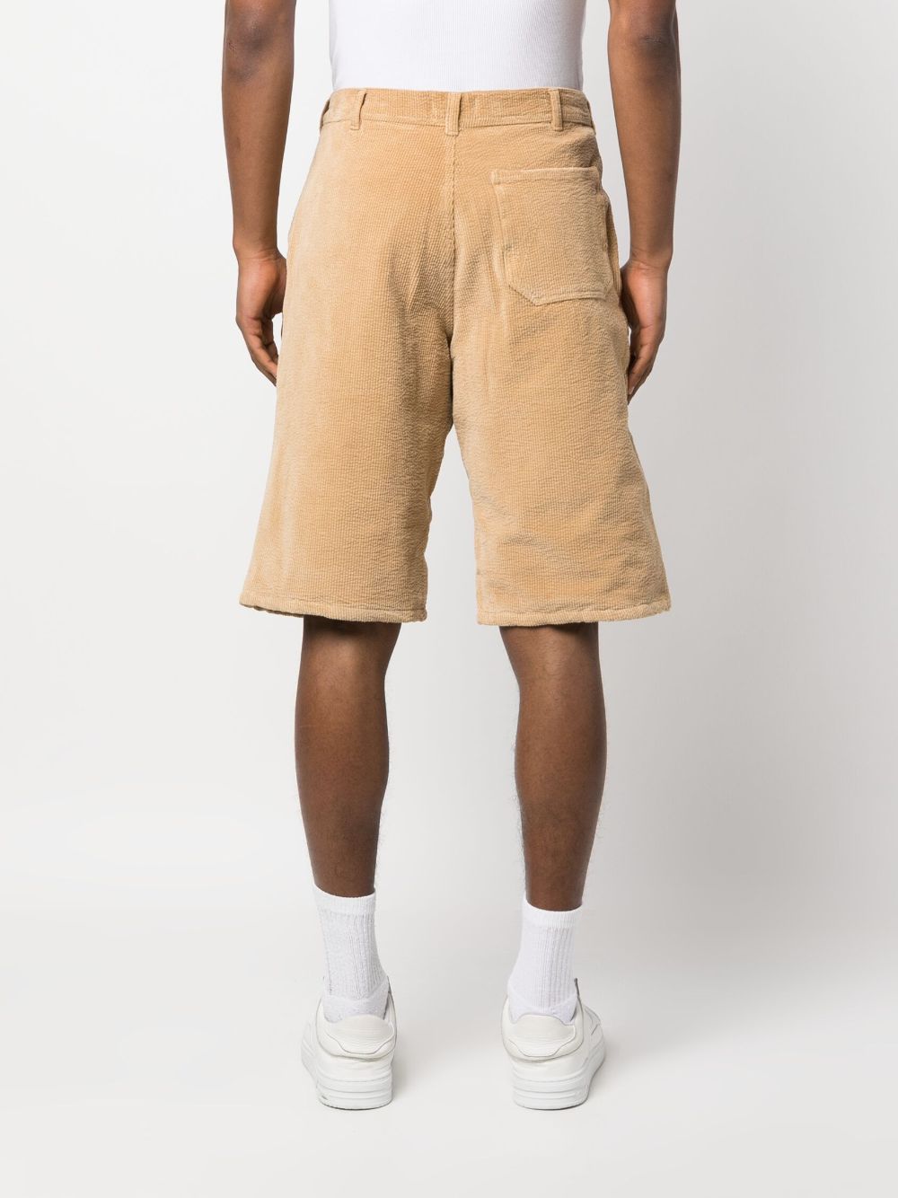 Shop Erl Corduroy Stretch-cotton Shorts In Neutrals