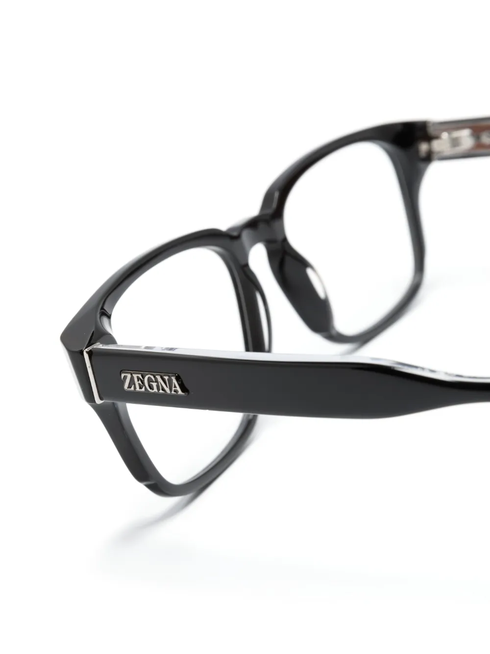 ZEGNA LOGO-PLAQUE SQUARE-FRAME GLASSES