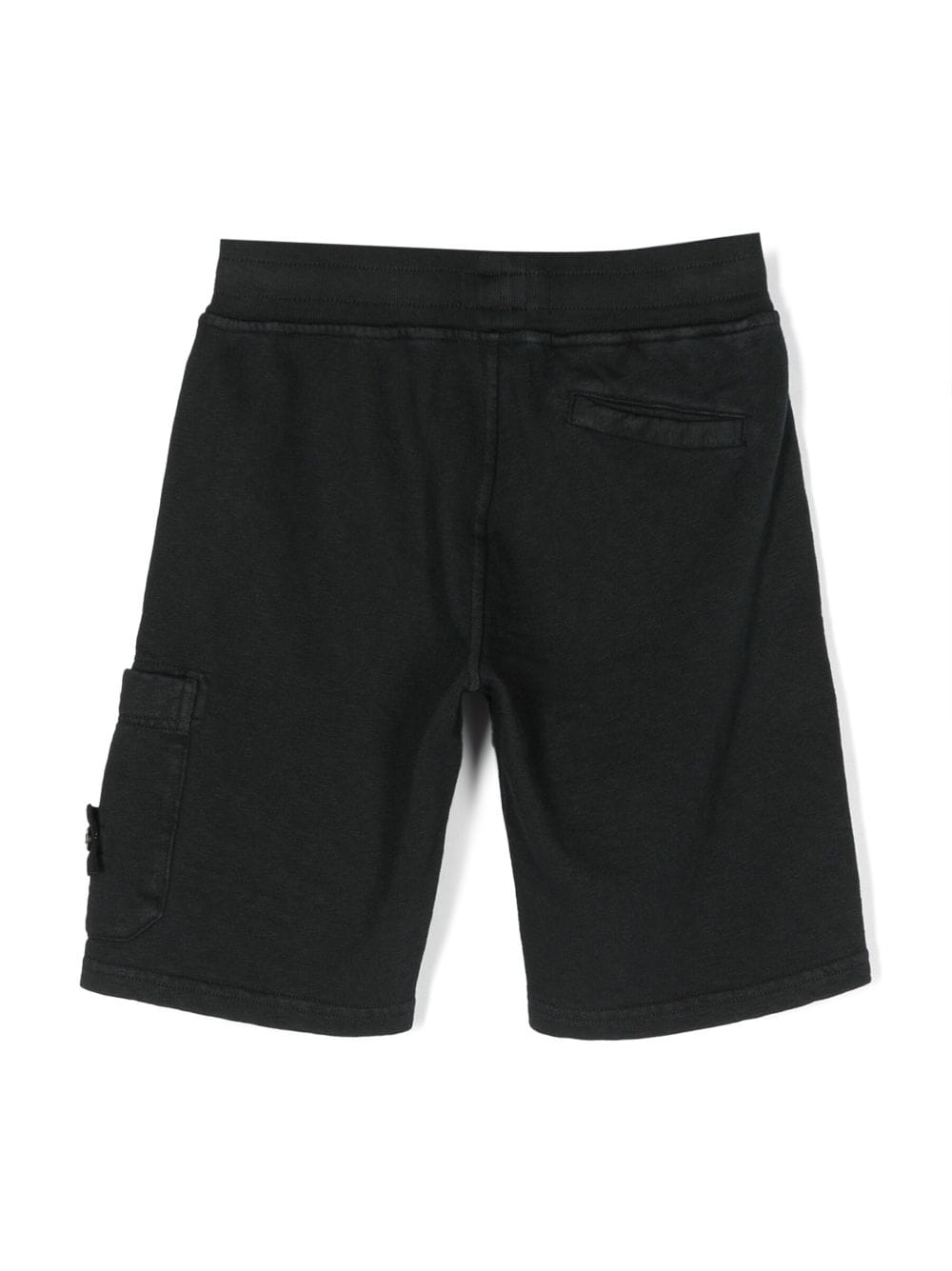 Shop Stone Island Junior Compass-patch Cargo Shorts In Black
