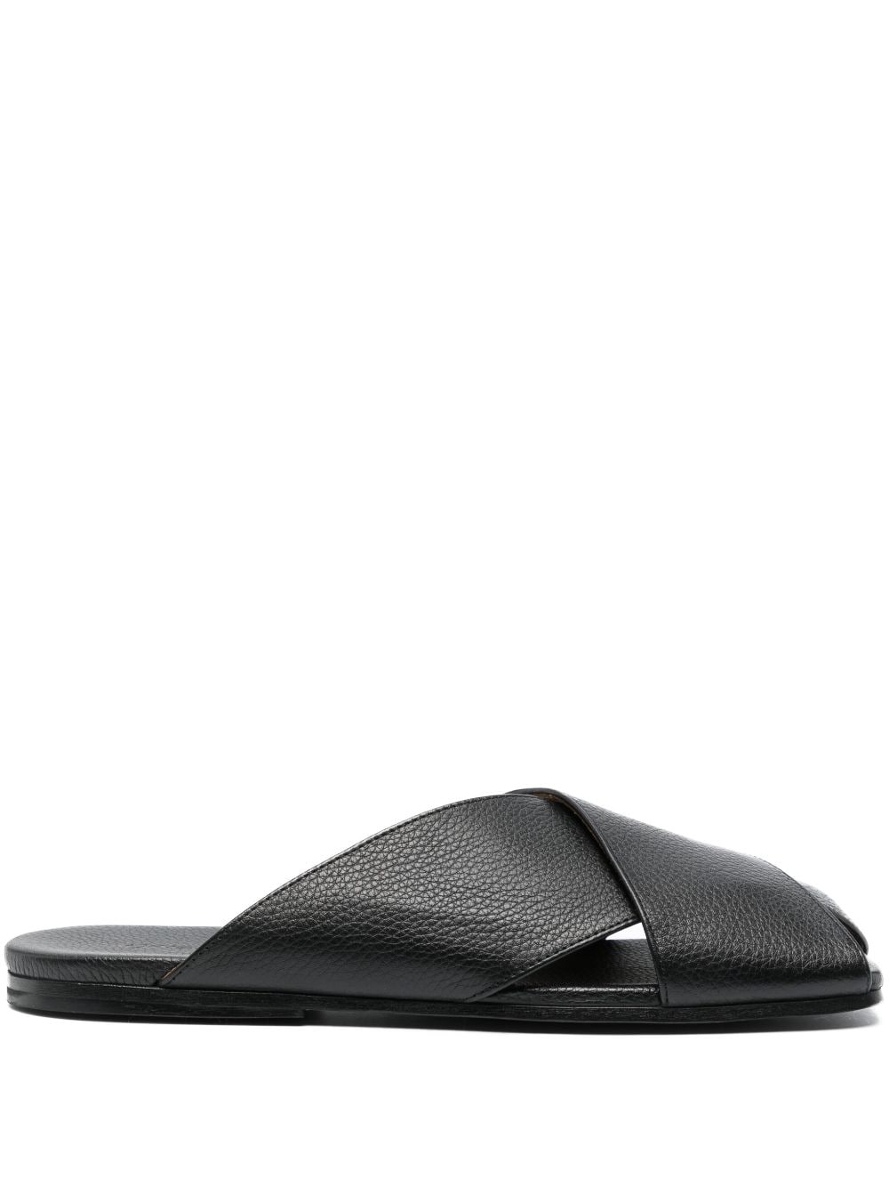 Marsèll Flat Leather Sandals In Black