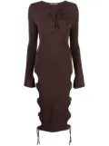 ANDREĀDAMO cut-out midi dress - Brown