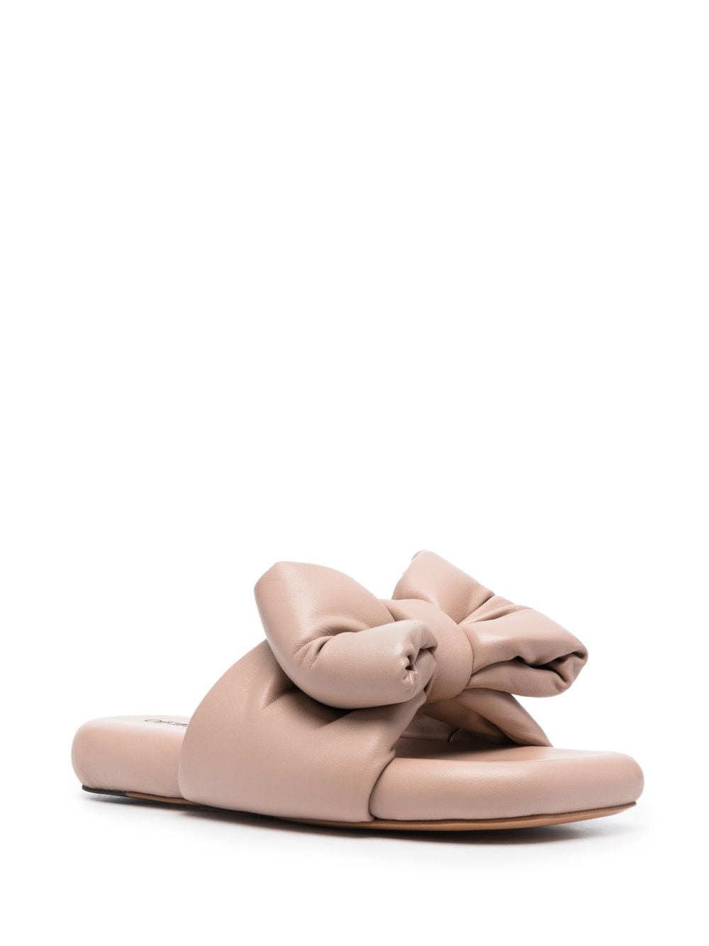 Shop Off-white Bow-detail Leather Sandals In Neutrals
