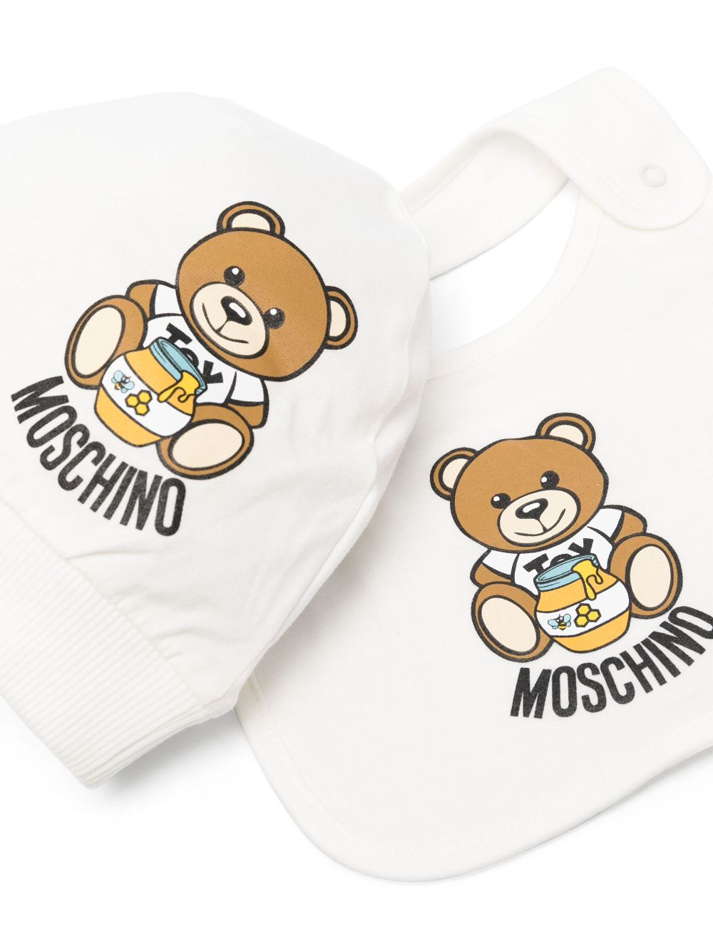 Moschino Kids Teddy Bear-motif beanie set - Wit