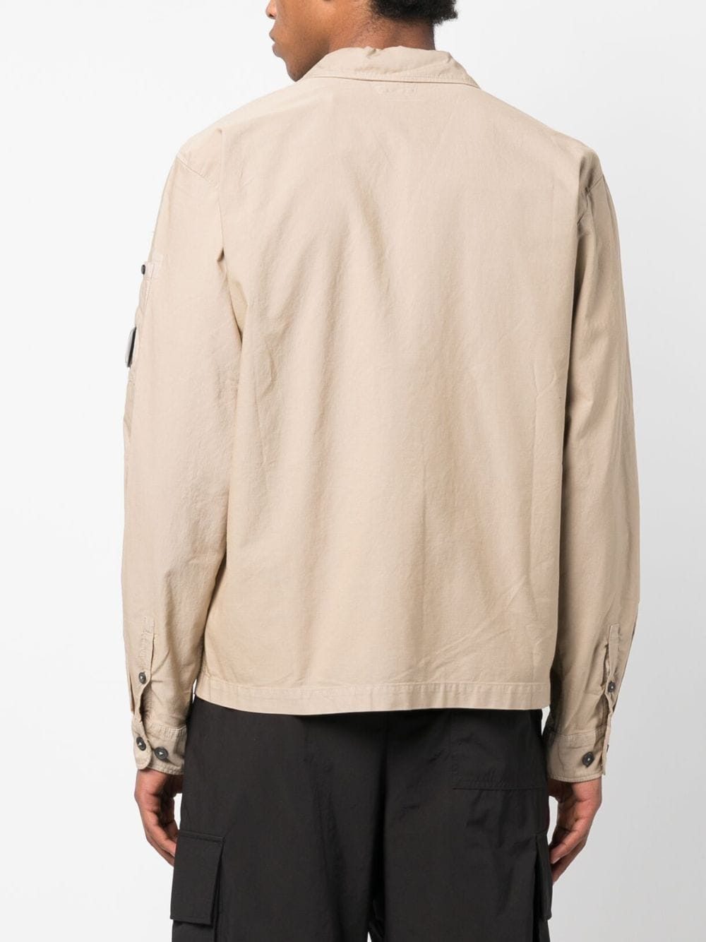 Shop C.p. Company Flap-pocket Cotton Shirt Jacket In Brown