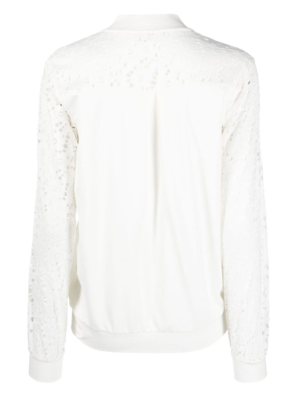 Shop Liu •jo Broderie-anglaise Bomber Jacket In White