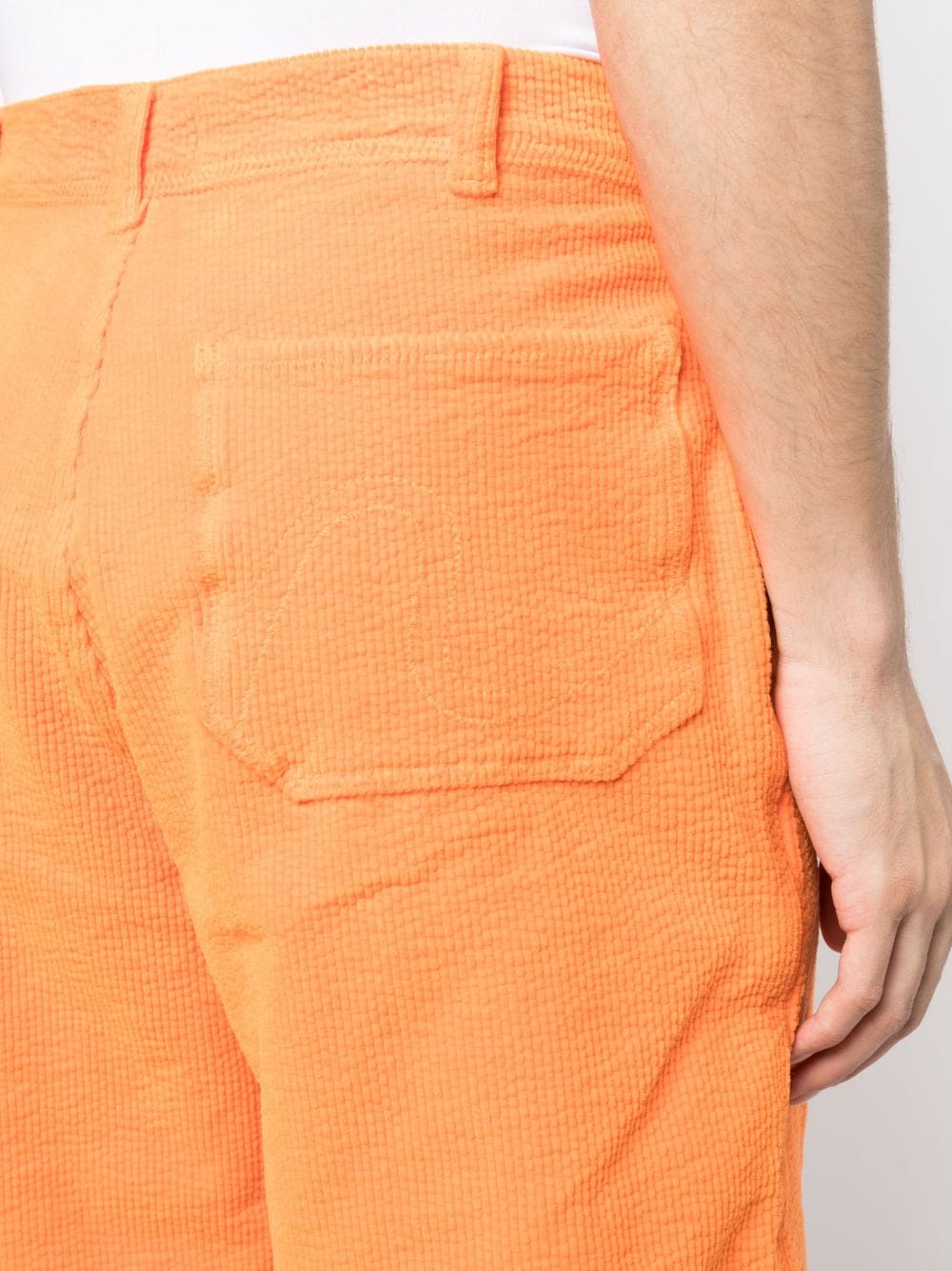 Shop Erl Knee-length Corduroy Shorts In Orange