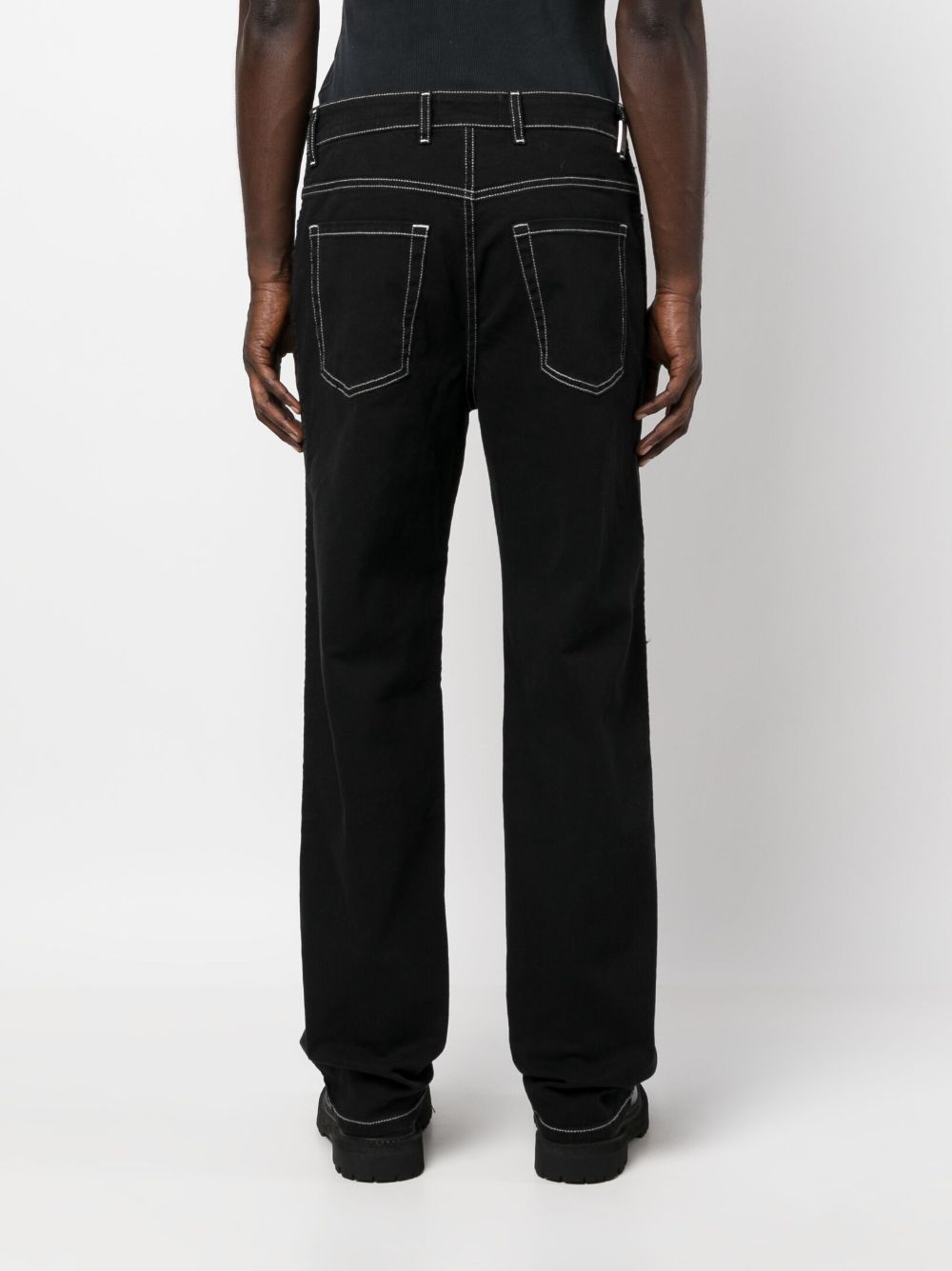 Represent Contrast Stitch Straight Leg Jeans Farfetch