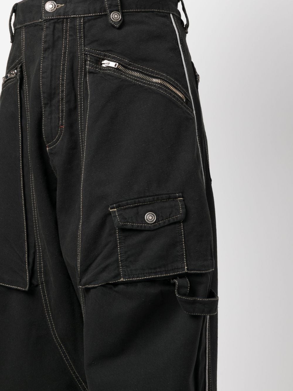 Shop Marant Multiple-pockets Wide-leg Trousers In Black