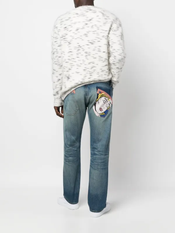 Junya Watanabe MAN Pop-Art Patch Straight Jeans | Blue