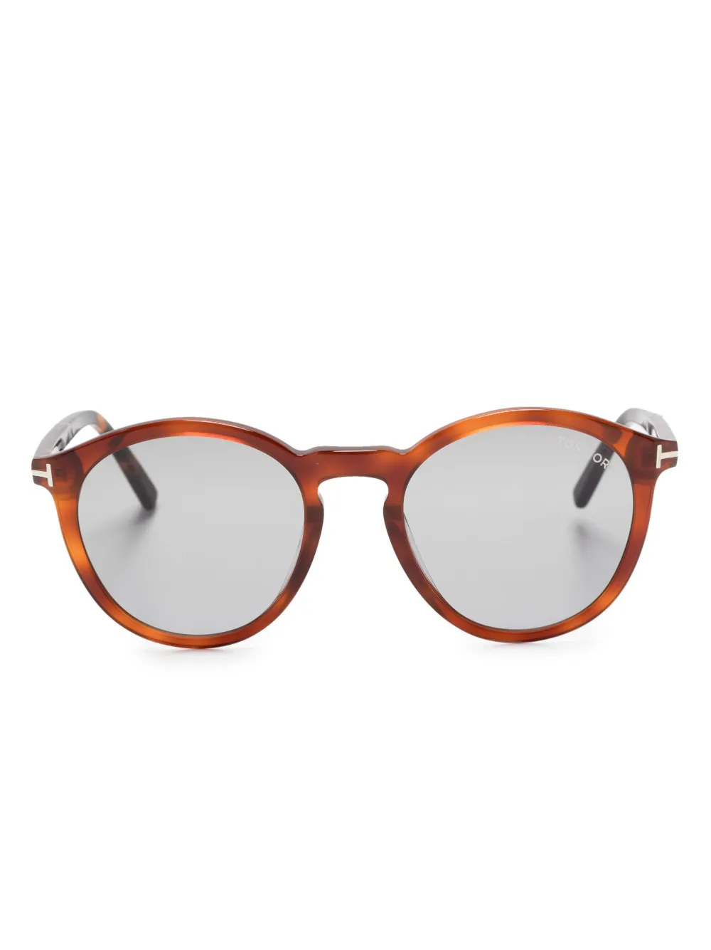 Tom Ford Round-frame Tinted Sunglases In Brown