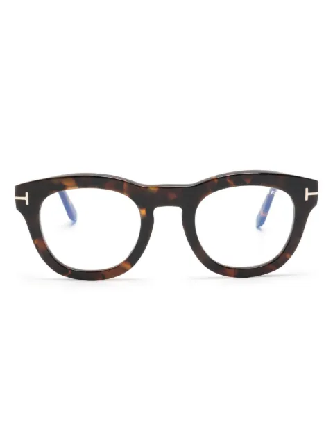 TOM FORD Eyewear round-frame tortoiseshell-effect glasses