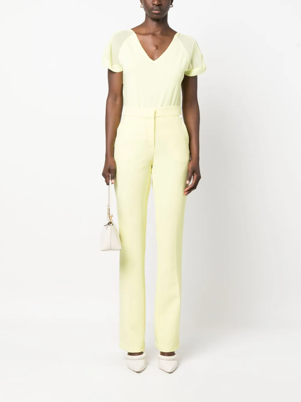 LIU JO high-waisted tailored trousers - Geel
