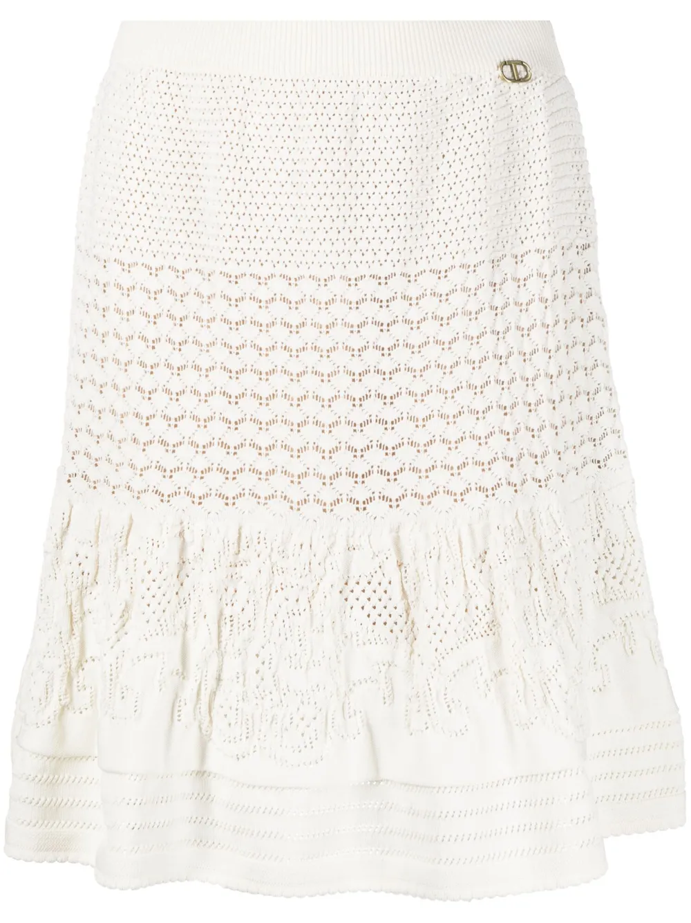 Twinset Knitted Mini Skirt In White