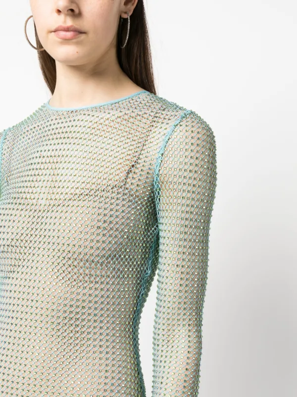 Fishnet online rhinestone dress