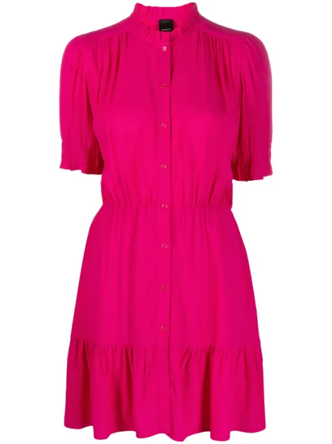 PINKO - ruched button-up minidress