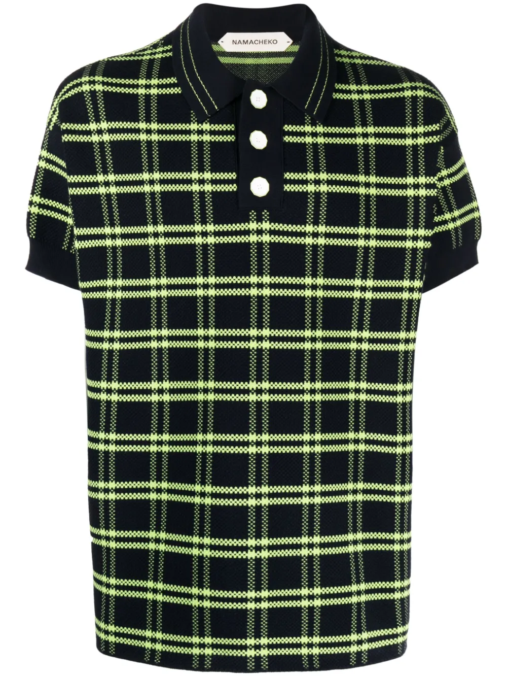 Namacheko Check-pattern Polo Shirt In Black