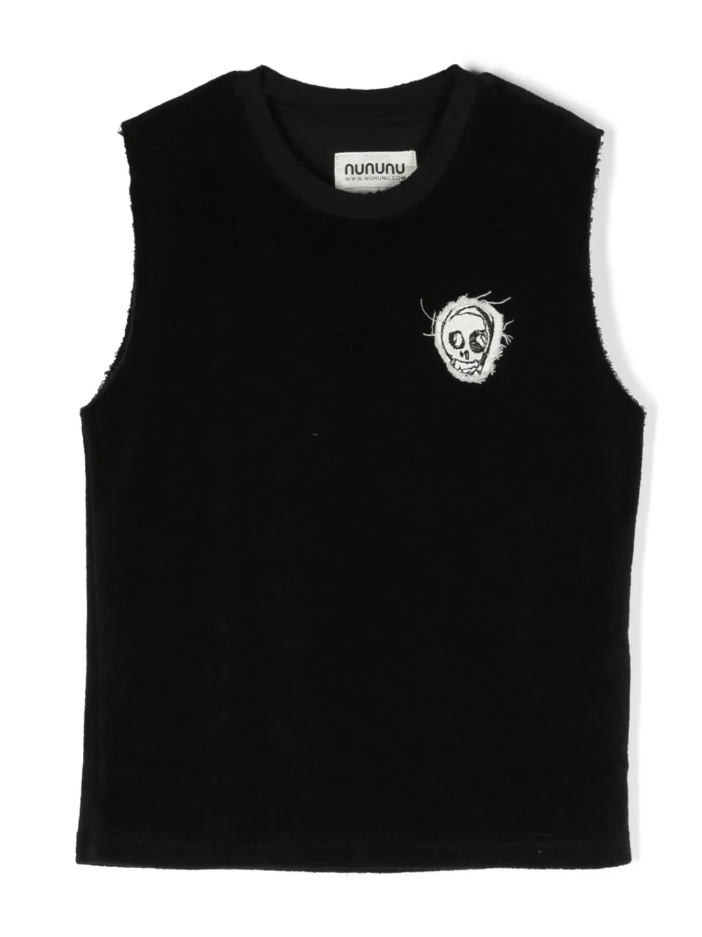 Nununu Kids' Logo-patch Sleeveless Tank Top In Black