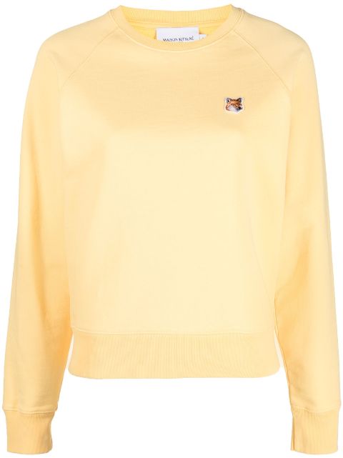 Maison Kitsuné - logo-patch long-sleeved cotton sweatshirt