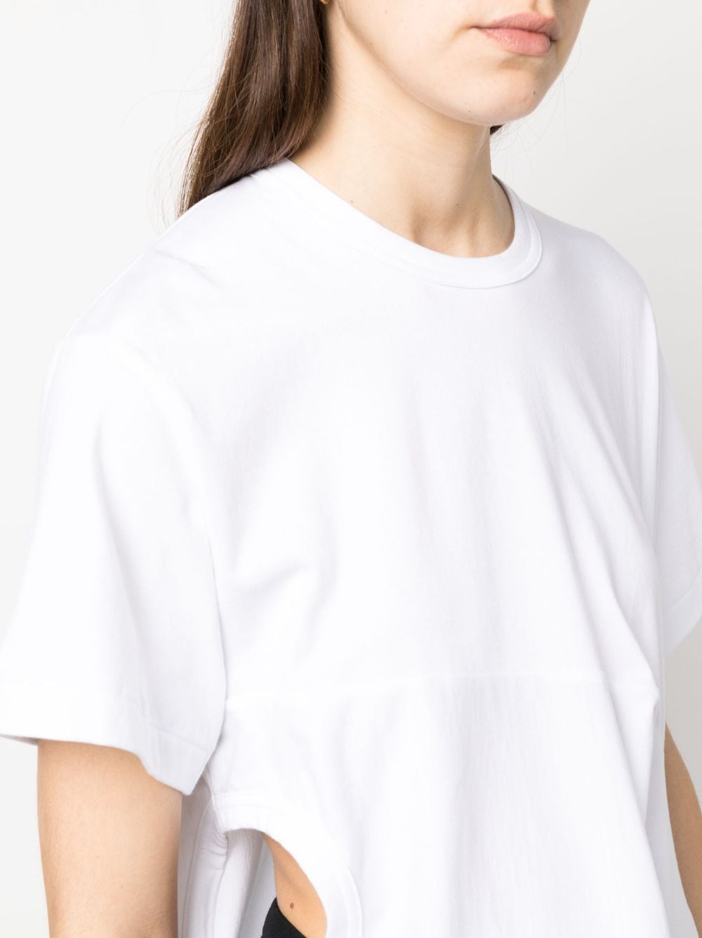 Shop Comme Des Garçons Deconstructed Short-sleeve Cotton T-shirt In White