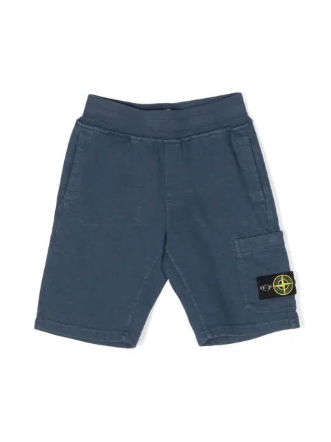 Stone Island Junior shorts cargo con parche Compass